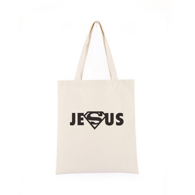 Geanta de pânză Iisus Creștin Negru Cumpărături Isus El va fi acolo pentru tine Geanta de tote Geanta de carte Geanta de mana cadou