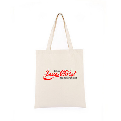 Geanta de pânză Iisus Creștin Negru Cumpărături Isus El va fi acolo pentru tine Geanta de tote Geanta de carte Geanta de mana cadou