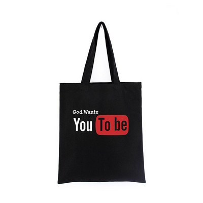 Geanta de pânză Iisus Creștin Negru Cumpărături Isus El va fi acolo pentru tine Geanta de tote Geanta de carte Geanta de mana cadou