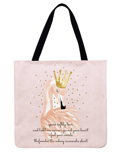 Ženska torba na rame, topla torba s uzorkom flaminga, ležerna lanena torba, torba za višekratnu upotrebu, torba za kupovinu, sklopiva torba za plažu, ručna torba