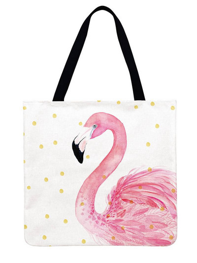 Ženska torba na rame, topla torba s uzorkom flaminga, ležerna lanena torba, torba za višekratnu upotrebu, torba za kupovinu, sklopiva torba za plažu, ručna torba