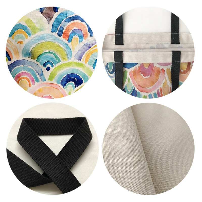 Ženska torba na rame, topla torba s uzorkom flaminga, ležerna lanena torba, torba za višekratnu upotrebu, torba za kupovinu, sklopiva torba za plažu, ručna torba