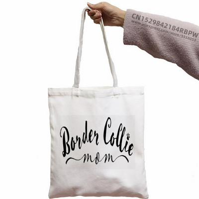 Border Collie Shopping Bag Shopper Eco Canvas Pamuk Shopper Bolsas De Tela Bag Shopping Sacolas za višekratnu upotrebu