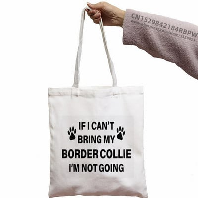 Border Collie Shopping Bag Shopper Eco Canvas Pamuk Shopper Bolsas De Tela Bag Shopping Sacolas za višekratnu upotrebu