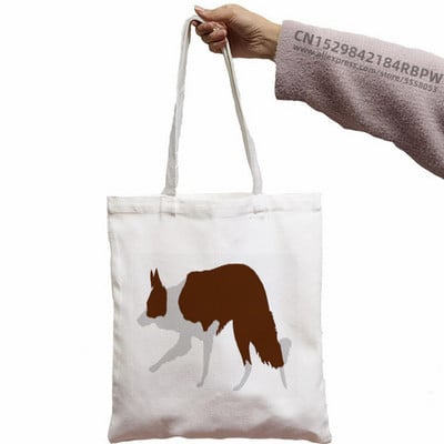 Border Collie Shopping Bag Shopper Eco Canvas Pamuk Shopper Bolsas De Tela Bag Shopping Sacolas za višekratnu upotrebu