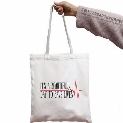 Grays Anatomy You're My Person Torba za doktore s printom iz 90-ih Ženska torba Platnena torba Studentska torba za kupovinu Torbe na rame