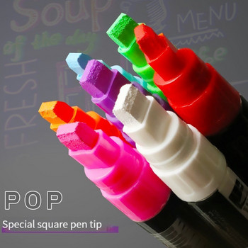 Haile Liquid Chalk Erasable LED Highlighter Fluorescent Marker Pen Art Painting,For Whiteboard Рекламна дъска (3*6mm)