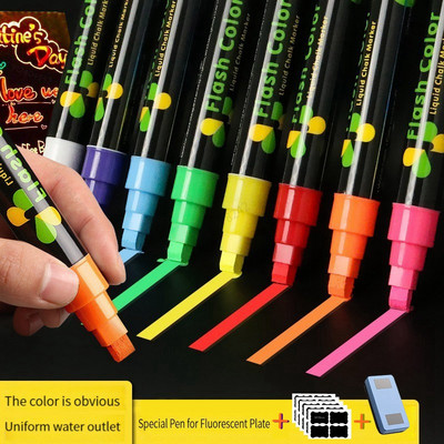 Haile Liquid Chalk Erasable LED Highlighter Fluorescent Marker Pen Art Painting,For Whiteboard Рекламна дъска (3*6mm)