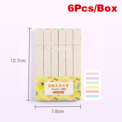 6 tk/komplekt Morandi värviline pehme peaga esiletõstja Helevärviline DIY fotoalbumi päevik Fluorestseeruv õpilaste joonistusmarker pliiats kirjatarbed