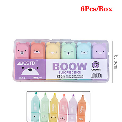 6 tk/komplekt Morandi värviline pehme peaga esiletõstja Helevärviline DIY fotoalbumi päevik Fluorestseeruv õpilaste joonistusmarker pliiats kirjatarbed