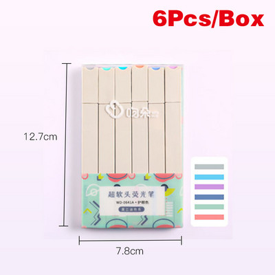 6 tk/komplekt Morandi värviline pehme peaga esiletõstja Helevärviline DIY fotoalbumi päevik Fluorestseeruv õpilaste joonistusmarker pliiats kirjatarbed