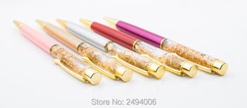 Πολυτελές μεταλλικό στυλό 0,7 mm Flow Oil Crystal Gold foil Ball Point Pen Προσαρμογή λογότυπο Engrave