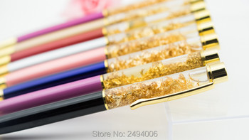 Πολυτελές μεταλλικό στυλό 0,7 mm Flow Oil Crystal Gold foil Ball Point Pen Προσαρμογή λογότυπο Engrave