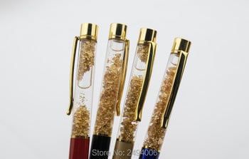 Πολυτελές μεταλλικό στυλό 0,7 mm Flow Oil Crystal Gold foil Ball Point Pen Προσαρμογή λογότυπο Engrave