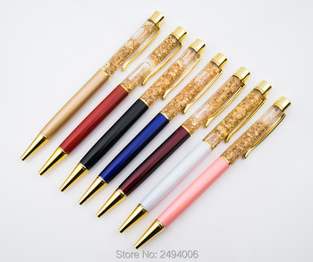 Πολυτελές μεταλλικό στυλό 0,7 mm Flow Oil Crystal Gold foil Ball Point Pen Προσαρμογή λογότυπο Engrave