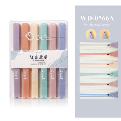 JIANWU 6kom/set Marker s mekim vrhom Kawaii marker olovka svijetle boje DIY Foto album Dnevnik Fluorescentna olovka Studentski pribor