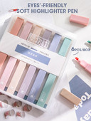 Andstal 6τμχ/Παρτίδα Morandi Σετ μαρκαδόρων 24 χρωμάτων Παστέλ Φλουό για Σχολικό Κείμενο Μαρκαδόροι Μίνι Μίνι Μαρκαδόροι με τσόχα