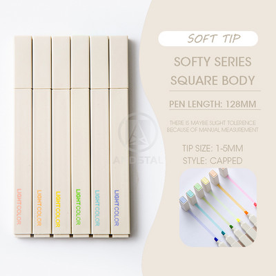 Andstal 6τμχ/Παρτίδα Morandi Σετ μαρκαδόρων 24 χρωμάτων Παστέλ Φλουό για Σχολικό Κείμενο Μαρκαδόροι Μίνι Μίνι Μαρκαδόροι με τσόχα