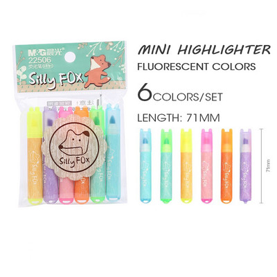 Andstal 6τμχ/Παρτίδα Morandi Σετ μαρκαδόρων 24 χρωμάτων Παστέλ Φλουό για Σχολικό Κείμενο Μαρκαδόροι Μίνι Μίνι Μαρκαδόροι με τσόχα