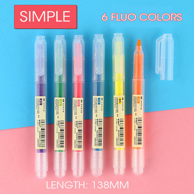 Andstal 6τμχ/Παρτίδα Morandi Σετ μαρκαδόρων 24 χρωμάτων Παστέλ Φλουό για Σχολικό Κείμενο Μαρκαδόροι Μίνι Μίνι Μαρκαδόροι με τσόχα