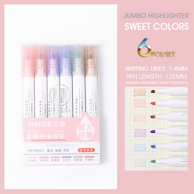 Andstal 6τμχ/Παρτίδα Morandi Σετ μαρκαδόρων 24 χρωμάτων Παστέλ Φλουό για Σχολικό Κείμενο Μαρκαδόροι Μίνι Μίνι Μαρκαδόροι με τσόχα