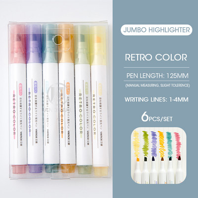 Andstal 6τμχ/Παρτίδα Morandi Σετ μαρκαδόρων 24 χρωμάτων Παστέλ Φλουό για Σχολικό Κείμενο Μαρκαδόροι Μίνι Μίνι Μαρκαδόροι με τσόχα