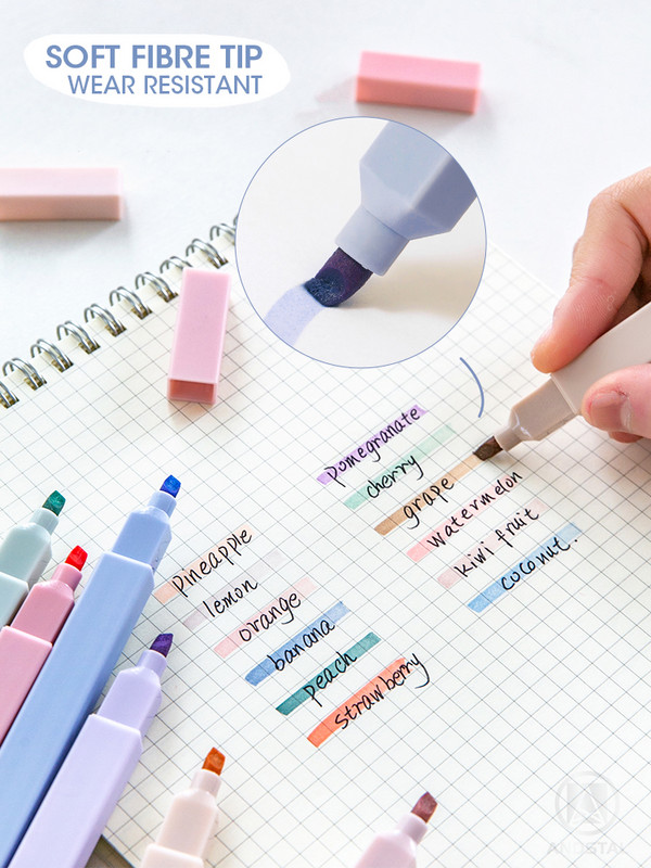 Andstal 6τμχ/Παρτίδα Morandi Σετ μαρκαδόρων 24 χρωμάτων Παστέλ Φλουό για Σχολικό Κείμενο Μαρκαδόροι Μίνι Μίνι Μαρκαδόροι με τσόχα