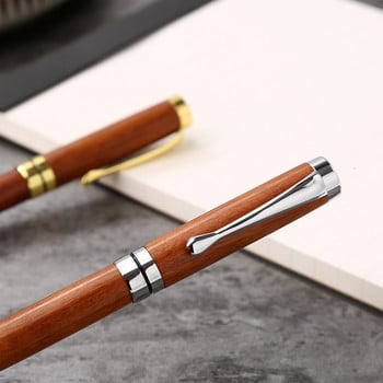 Νέο πολυτελές επαγγελματικό στυλό Rollerball Sign Pen Wood Rotate Ballpoint Pens For Student Gift Pen School Προμήθειες 03742