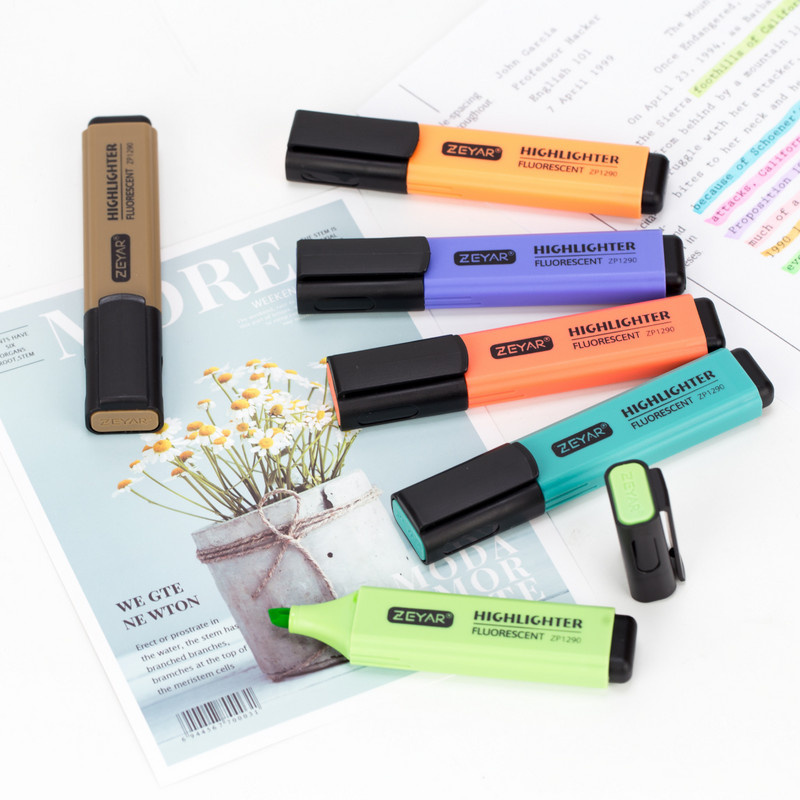 1 buc 18 culori Marker evidențiator Pigment pe bază de apă Pix de evidențiere cu un singur cap Papetărie Rechizite școlare de birou