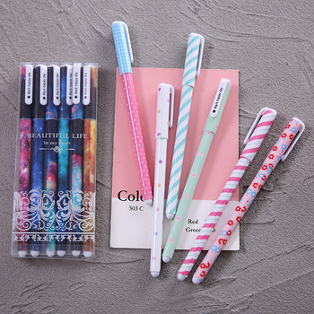 6 τμχ/σετ Cute Gel Pens 0,38mm Colored Ink Roller Pen Kawaii Ballpoint Είδη γραφείου School Canetas Boligrafos Gift Gationery