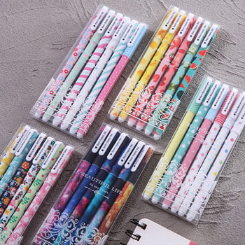 6 τμχ/σετ Cute Gel Pens 0,38mm Colored Ink Roller Pen Kawaii Ballpoint Είδη γραφείου School Canetas Boligrafos Gift Gationery