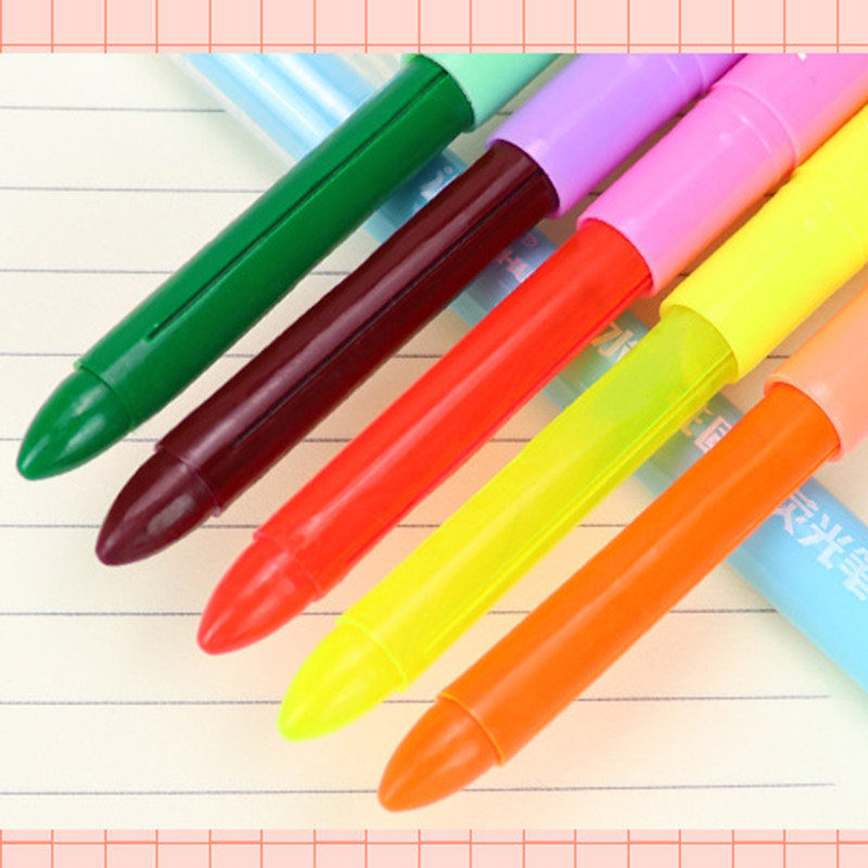 Lijepe kreativne tiskanice, čvrsti fluorescentni potezi usredotočeni su na fluorescentne markere, olovka u boji učenici, boja slatkiša, mala, svježa