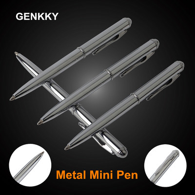 2PCS Mini metalna kemijska olovka Rotirajuća džepna olovka Prijenosna mala kemijska olovka Mala uljana izvrsna olovka za školu