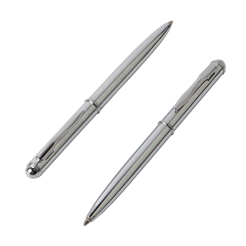 2 buc. Mini stilou cu bilă din metal, stilou rotativ de buzunar, pix portabil, pix mic, pix mic, pix rafinat, scurt, pentru școală