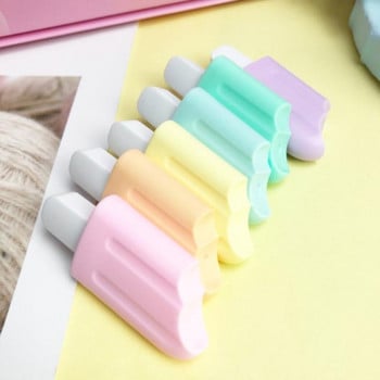 Гореща разпродажба 6 PCS Cute Kawaii Iscream Ice Cream Candy Color Highlighter Офис ученически пособия Подарък