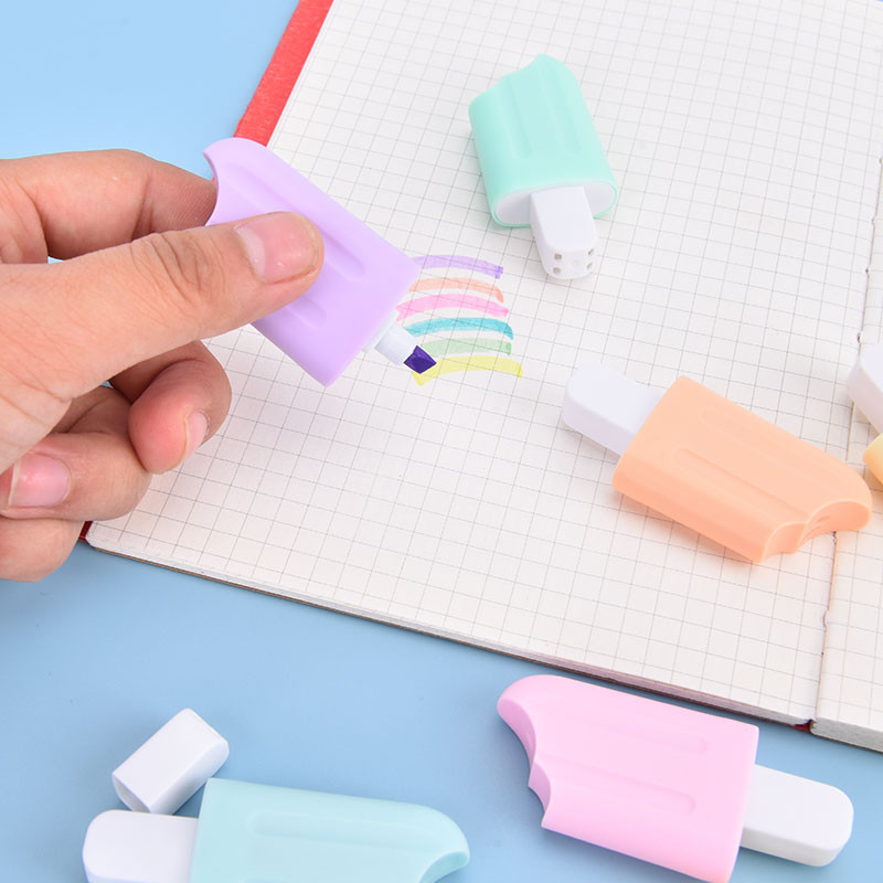 Horúci výpredaj 6 ks roztomilých zvýrazňovačov Kawaii Iscream Ice Cream Candy Color, kancelárske školské potreby, darček