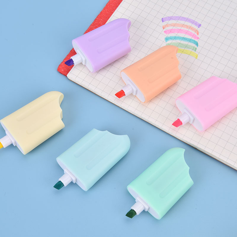 Horúci výpredaj 6 ks roztomilých zvýrazňovačov Kawaii Iscream Ice Cream Candy Color, kancelárske školské potreby, darček