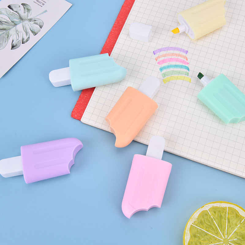 Horúci výpredaj 6 ks roztomilých zvýrazňovačov Kawaii Iscream Ice Cream Candy Color, kancelárske školské potreby, darček
