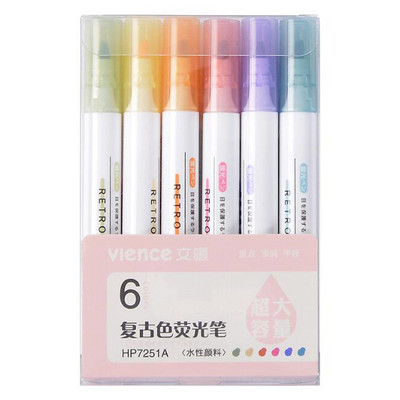 6 bucăți/lot Highlighter Pen Pastel Markers Pix fluorescent Acuarele Highlighters Desen Pictură Artă Stationary Rechizite școlare