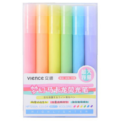 6 bucăți/lot Highlighter Pen Pastel Markers Pix fluorescent Acuarele Highlighters Desen Pictură Artă Stationary Rechizite școlare