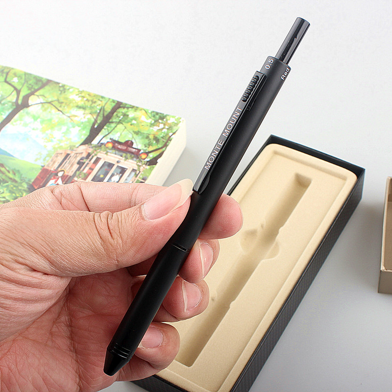 Pix multifuncțional din metal Caneta de lux 4 în 1 Pixuri cu bilă Creion 0,5 mm Instrument multifuncțional multifuncțional Multifuncțional