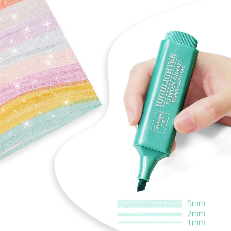 Blizgus Morandi Highlighter Marker Pen Kawaii Kanceliarinės prekės Dienoraštis Dekoratyvinis rašiklis Studentų Mokyklos Biuro reikmenys Nemokamas prekių pristatymas