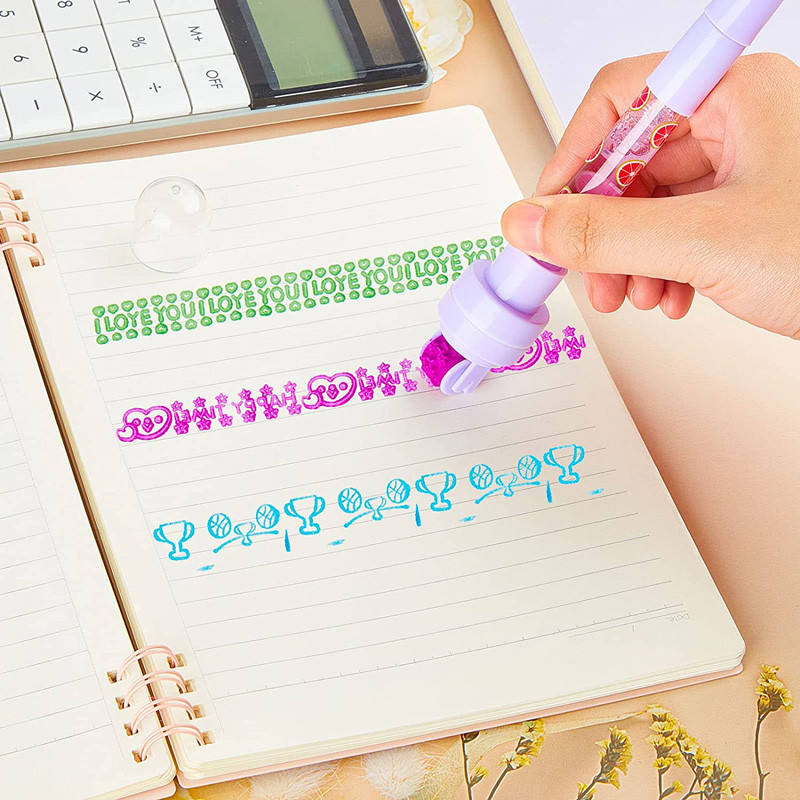 Haile 5 u 1 kemijska olovka s mjehurićima s pečatom Igračke olovke Liquid Motion mjehurićke olovke, smiješne kemijske olovke Školski DIY pribor