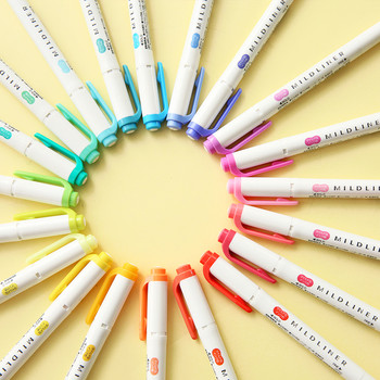 Zebra Mild color Highlighter Pen WKT7 Mildliner Friendly Fine Bold Marker pens for Lettering Drawing Paint Art School F506