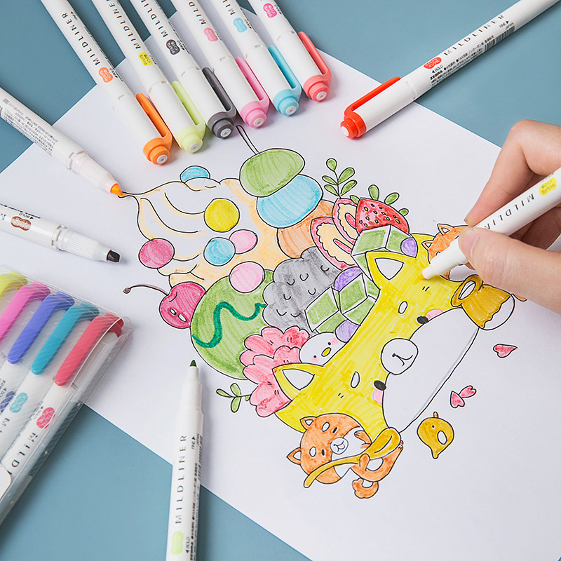 Zebra Mild color Highlighter Pen WKT7 Mildliner Friendly Fine Bold μαρκαδόρο για Lettering Drawing Paint School F506