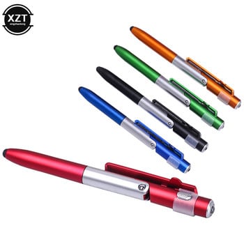 4 σε 1 Πτυσσόμενο στυλό με στυλό οθόνης Stylus Touch Universal Mini, χωρητικό στυλό πολλαπλών λειτουργιών με LED για βάση τηλεφώνου tablet