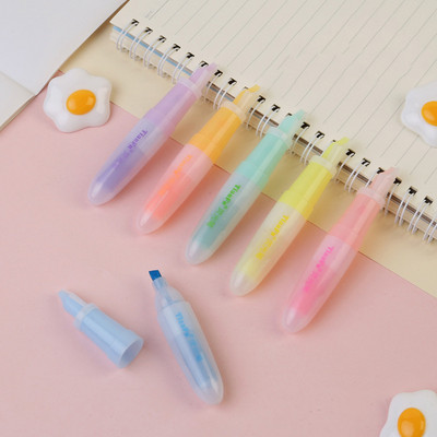 1 τμχ Cute Mini Highlighter Lovely Cartoon Paint Marker Στυλό Σχολικό Γραφείο Προμήθειες Γραφείου Γραφείου Κάψουλα Vitamin Kawaii Funny