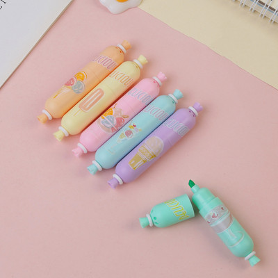 1 τμχ Cute Mini Highlighter Lovely Cartoon Paint Marker Στυλό Σχολικό Γραφείο Προμήθειες Γραφείου Γραφείου Κάψουλα Vitamin Kawaii Funny