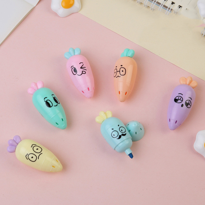 1 τμχ Cute Mini Highlighter Lovely Cartoon Paint Marker Στυλό Σχολικό Γραφείο Προμήθειες Γραφείου Γραφείου Κάψουλα Vitamin Kawaii Funny