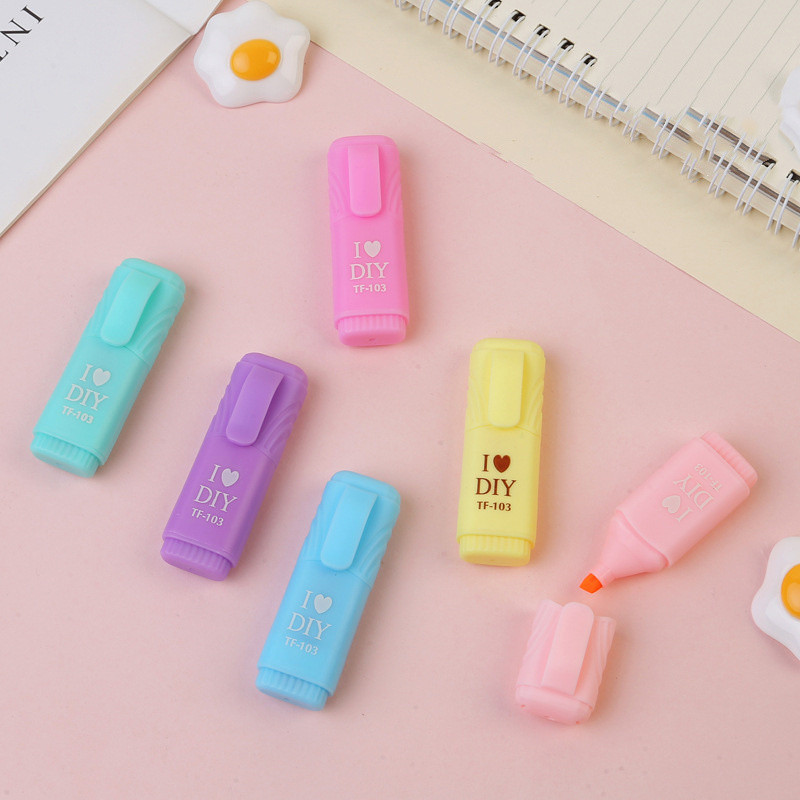 1 τμχ Cute Mini Highlighter Lovely Cartoon Paint Marker Στυλό Σχολικό Γραφείο Προμήθειες Γραφείου Γραφείου Κάψουλα Vitamin Kawaii Funny